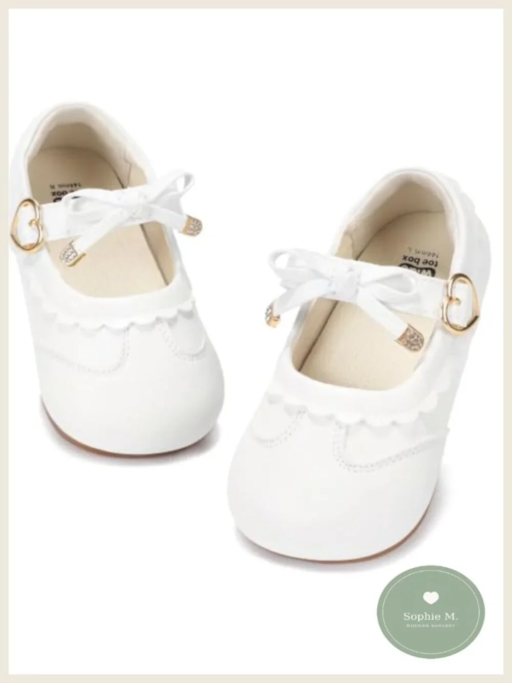 Toddler Mary Jane Flats Hook & Loop Bow Dress Shoes Non-Slip